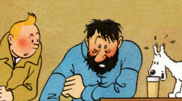 a panel from Tintin comics that is the basis for the 'what a year' 'its February' meme